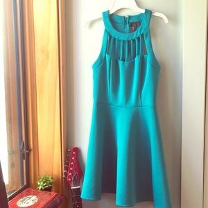Halter turquoise dress